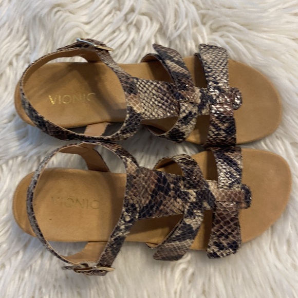 VIONIC Sandals BNWOT size 8 brown and tan color please see all photos (P7) - Picture 6 of 13